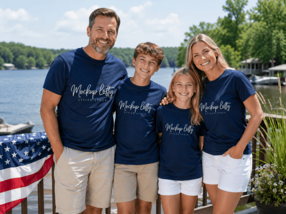 Download 4th of July BC3001 Family Group Mockup - Premium Bundle
