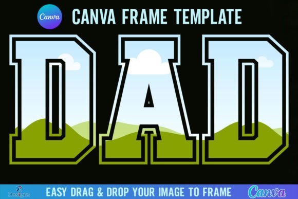 Download Dad Canva Frame Template Retro Varsity - Premium Resources