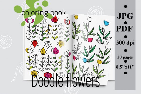 Download Doodle Flowers Coloring Book Printable - Book printable Collection
