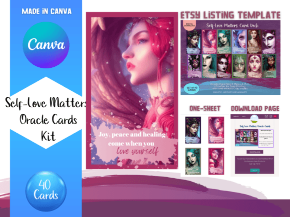 Download Self-Love Oracle Cards Canva Templates - Va templates Collection